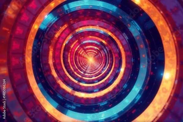 Fototapeta Interlocking circles creating optical illusion, harmony, visual, optical