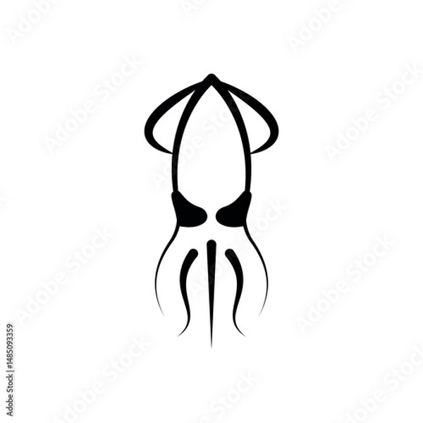 Fototapeta Squid outline vector icon. For any platform action promotion and advertising mockup. Isolated symbol sign used for: mobile, app, design, web, dev, ui, ux, gui. EPS 10. For your project