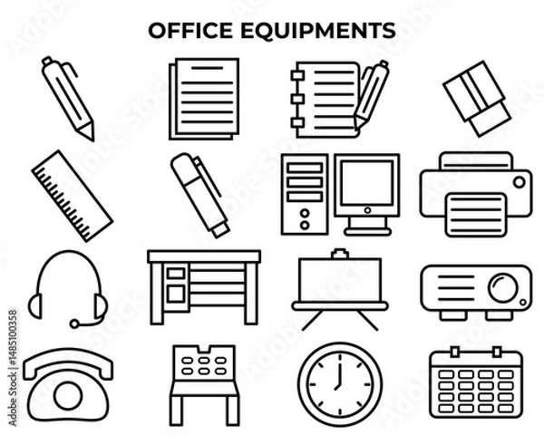 Obraz office icons set