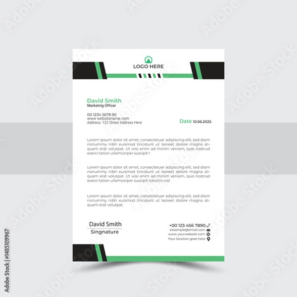 Obraz Professional Modern Corporate Letterhead  Template	vector design 