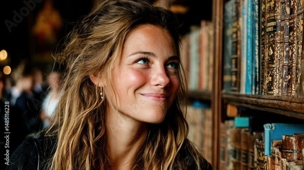 Obraz Woman in library