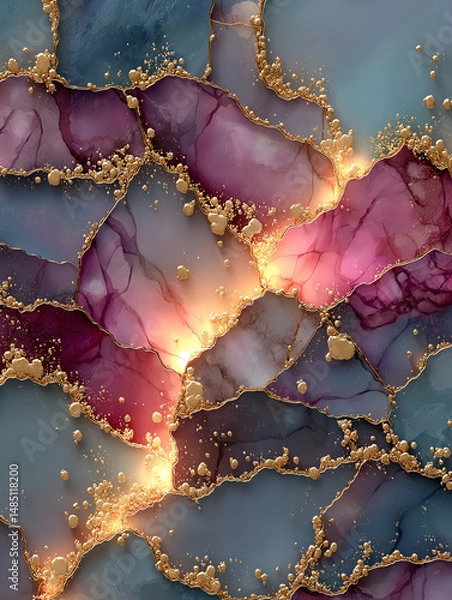 Obraz abstract purple pink gold marble texture background
