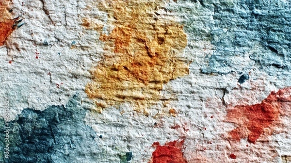 Obraz Realistic watercolor paper texture with natural paint stains and cold-pressed roughness. Perfect for artistic backgrounds, digital art, and creative projects. High-resolution, handmade feel.