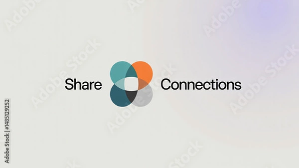 Fototapeta Share logo design Icon symbolizing sharing and connections