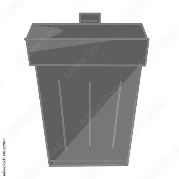Obraz Black trash bin with transparent background clipart
