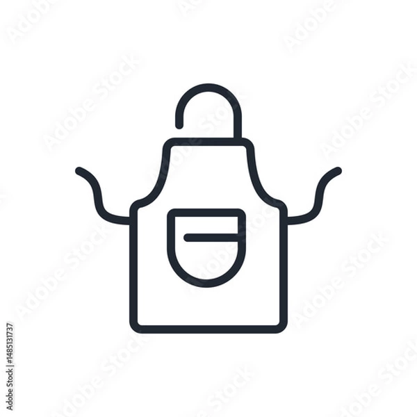 Fototapeta Cooking apron editable stroke outline icon isolated on white background flat vector illustration. Pixel perfect. 64 x 64.