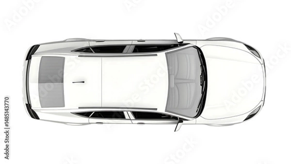 Obraz car top view isolated on white background