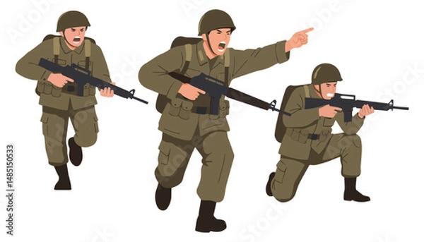 Obraz 전투하는 군 용사들