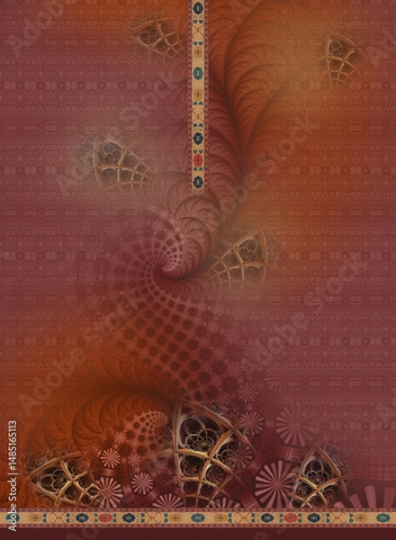 Fototapeta beautiful tlight colour digital kurti design new creation. wonderful new kurtis and three-pics. digital texture design.