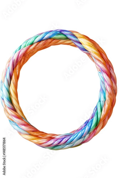 Fototapeta Isolated Colorful Twisted Rope Circle