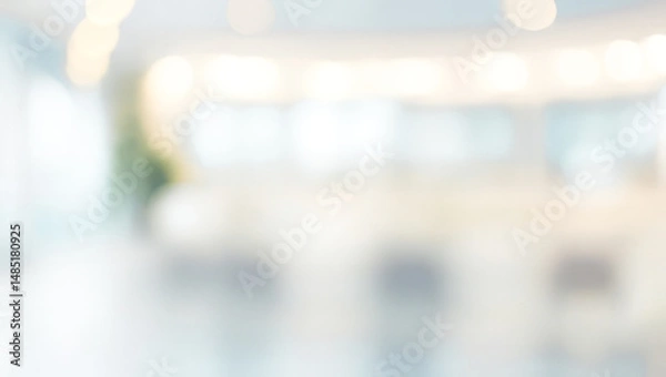 Fototapeta Blurred interior space with light colors and soft focus creating an abstract scene.