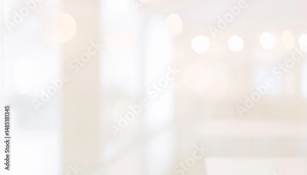 Fototapeta Abstract blurred light background interior space modern clean white.