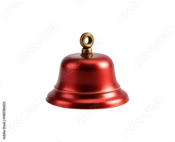 Obraz isolated red metal small holiday bell