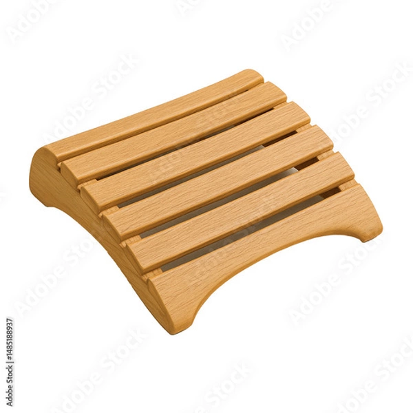Obraz Curved wooden footrest for sauna relaxation
