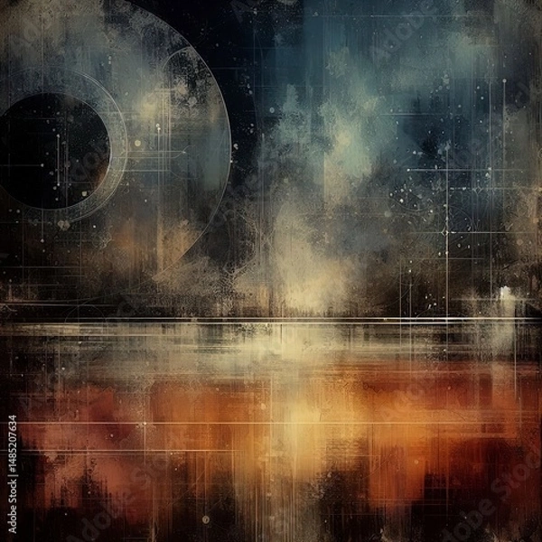 Obraz celestial harmony grunge wall art and canvas print