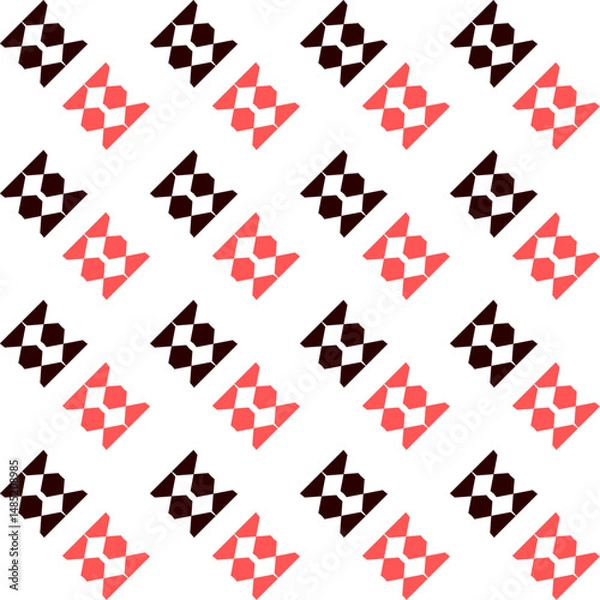 Fototapeta  checkered flag background. race flag design, Two tone black and pink Checkerboard diamond repeat pattern, replete image, design for fabric design printing, horizontal row