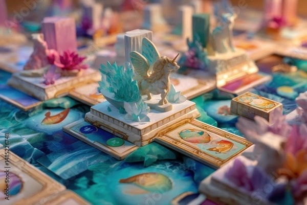 Obraz Detailed close-up of a fantastical underwater city board .