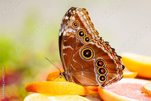 Fototapeta colorful butterflies in the butterfly house
