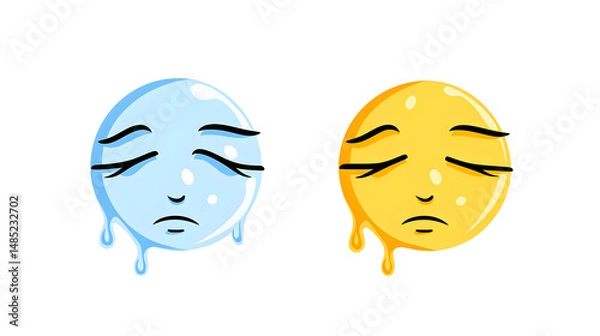 Fototapeta Professional Line Color Emoji Facial Expression for Graphic Design Projects