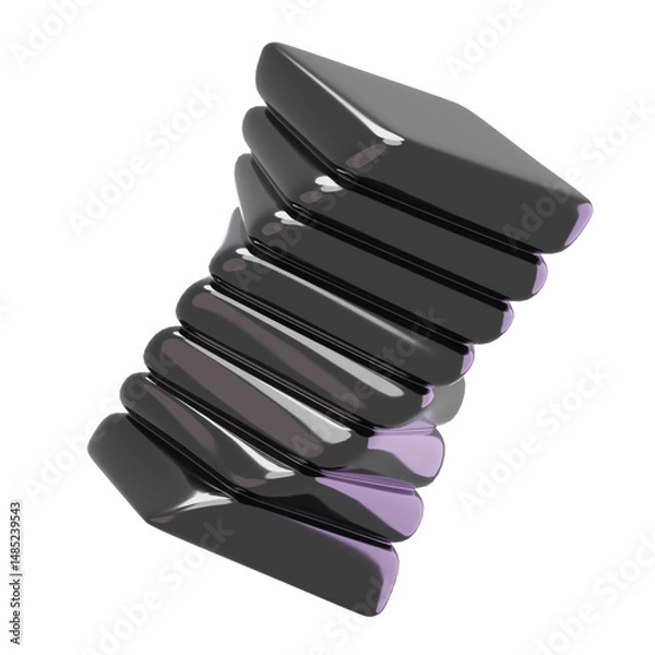 Obraz Chrome Shape abstract 3D Illustrations