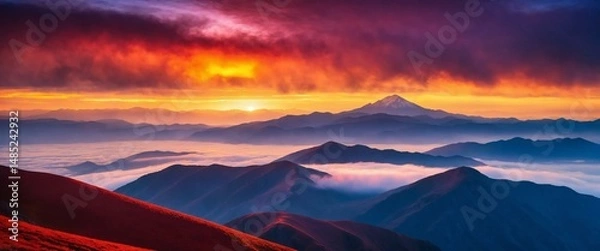 Obraz Intense Colors at Mountain Dusk
