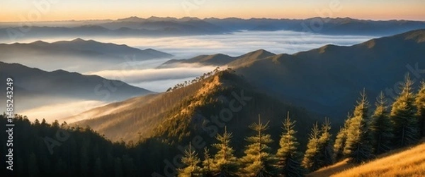 Obraz Serene Mountain Landscape at Daybreak