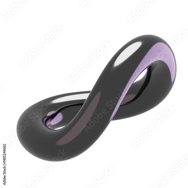 Obraz Chrome Shape abstract 3D Illustrations