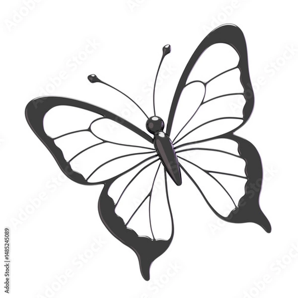 Obraz Chrome Shape abstract 3D Illustrations