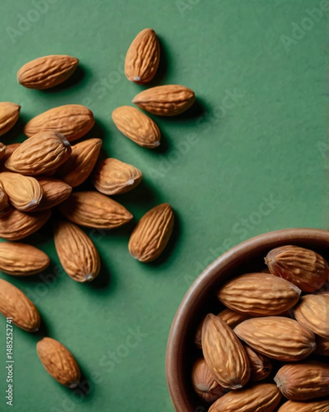 Fototapeta A simple yet elegant display of almonds.