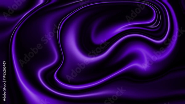 Fototapeta Purple Liquid metal or shiny premium cloth fabric flowing in rounded wavy motion
