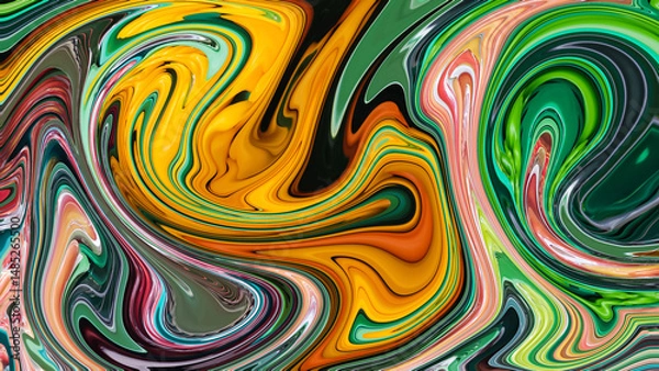 Fototapeta Liquid colorful motion background with colorful stripes