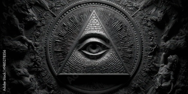 Fototapeta Intricate design of an all-seeing eye symbol.