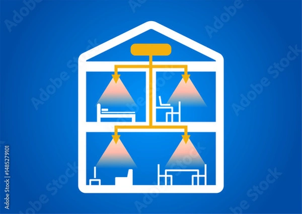 Fototapeta 全館空調のイメージイラスト