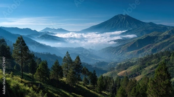 Obraz A Glimpse of Heaven in Dieng Plateau indonesian