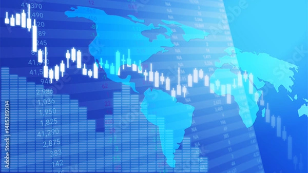 Obraz 関税で株価が下落するイメージ