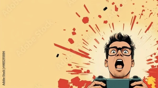 Obraz A bold comic book-style poster celebrating Geek Pride Da