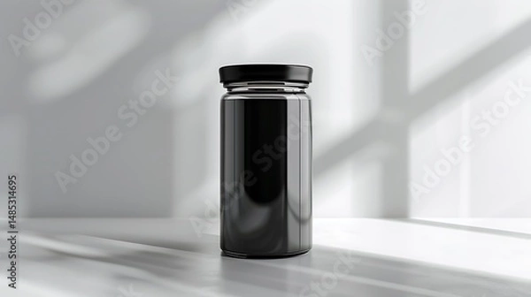 Obraz empty glass bottle on wooden table