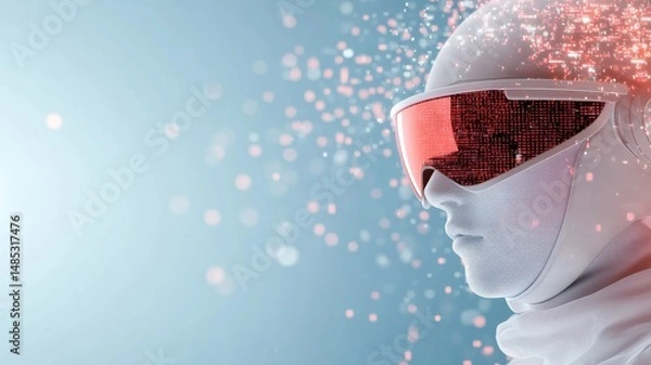Obraz A sci-fi geek hero with smart glasses