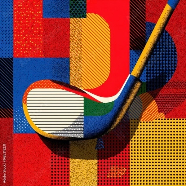 Obraz Colorful abstract design featuring a golf club.