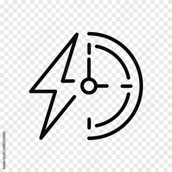Fototapeta Сharge time outline vector icon