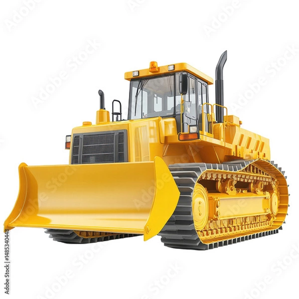 Obraz Isolated Yellow Bulldozer