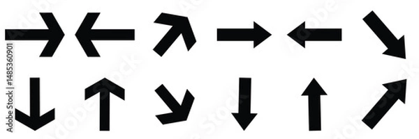 Obraz Air Flow Arrow Icons Set – Lightweight Vector Arrows for Motion and Direction