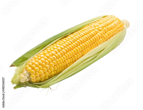 Fototapeta corn on the cob isolated on transparency or jpeg background