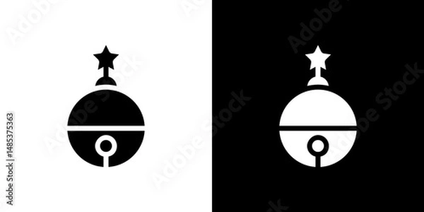 Fototapeta Jingle bell icon flat vectors set. black and white