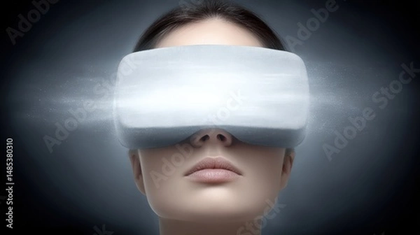 Fototapeta Exploring the Future of Digital Reality through Innovative Virtual Experience Captured in a Surrealist Setting Expressing Technological Empowerment and Human Connection