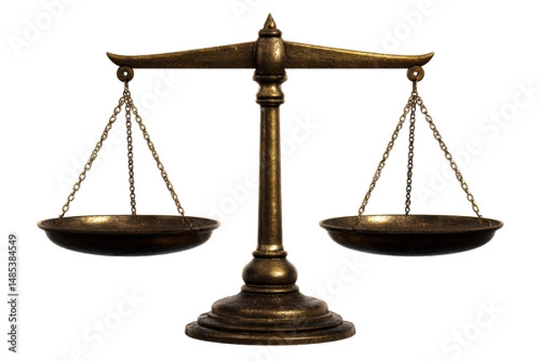 Obraz Classic brass balance scale representing justice and equality