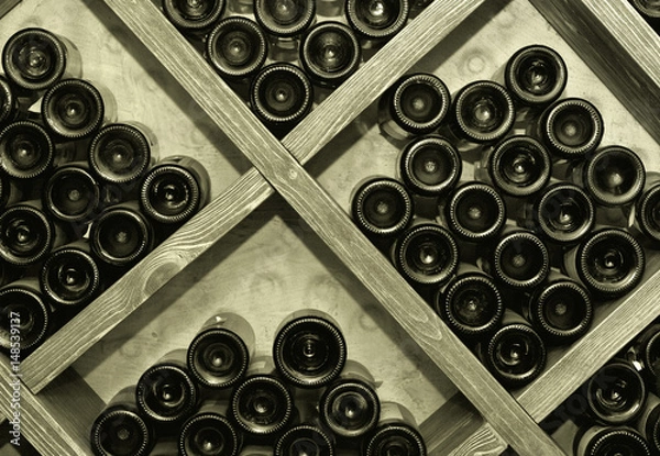 Obraz Wine rack with bottles