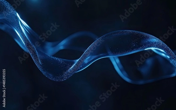 Fototapeta Fluid, dynamic blue ribbons