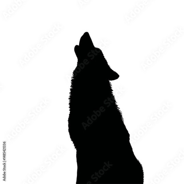Obraz Solid black silhouette of a werewolf howling