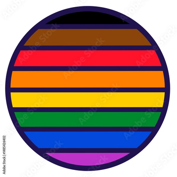 Obraz Circle lgbtq flag inclusive simple lines element set